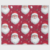 Happy Santa Claus Face Design Geschenkpapier (Flach)