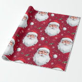 Happy Santa Claus Face Design Geschenkpapier (Ungerollt)