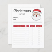 Happy Santa Claus Head - Weihnachts-Geschenkliste (Vorne/Hinten)