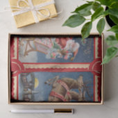 Happy Santa Claus in His Sleigh with Reindeers Seidenpapier (Geschenk)