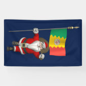 Happy Santa Claus mit der Fahne von Los Angeles Banner (Horizontal)