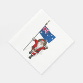 Happy Santa Claus mit der Flagge Australiens Serviette (Ecke)
