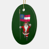 Happy Santa Claus mit der Flagge Georgiens Keramikornament (Links)
