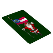 Happy Santa Claus mit der Flagge Georgiens Magnet (Rechte Seite)