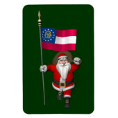 Happy Santa Claus mit der Flagge Georgiens Magnet (Vertikal)