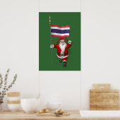 Happy Santa Claus mit der Flagge Thailands Poster (Küche)