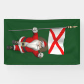 Happy Santa Claus mit der Flagge von Alabama Banner (Horizontal)