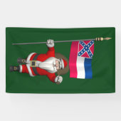Happy Santa Claus mit Fahne von Mississippi Banner (Horizontal)
