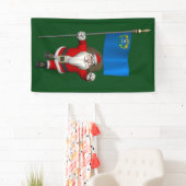 Happy Santa Claus mit Fahne von Nevada Banner (Insitu)