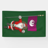 Happy Santa Claus mit Fahne von Phoenix Arizona Banner (Horizontal)
