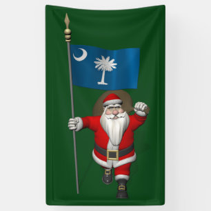Happy Santa Claus mit Fahne von South Carolina Banner
