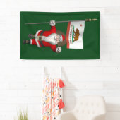 Happy Santa Claus mit Flagge Kaliforniens Banner (Insitu)