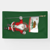 Happy Santa Claus mit Flagge Kaliforniens Banner (Horizontal)