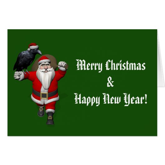 Happy Santa Claus mit riesigem Raven (Vorderseite (Horizontal))