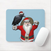 Happy Santa Claus mit riesigem Raven Mousepad (Mit Mouse)