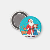 Happy Santa Claus mit Schneemann Magnet (Vorderseite/Rückseite)