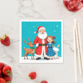 Happy Santa Claus mit Schneemann Serviette (Beispiel)