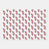 Happy Santa Claus mit Star-Spangled Bannner Geschenkpapier Set (Vorderseite)