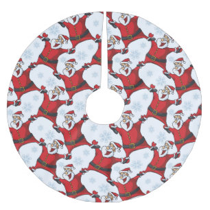 Happy Santa Claus Polyester Weihnachtsbaumdecke