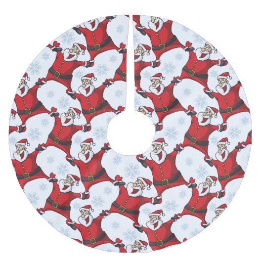 Happy Santa Claus Polyester Weihnachtsbaumdecke (Vorderseite)