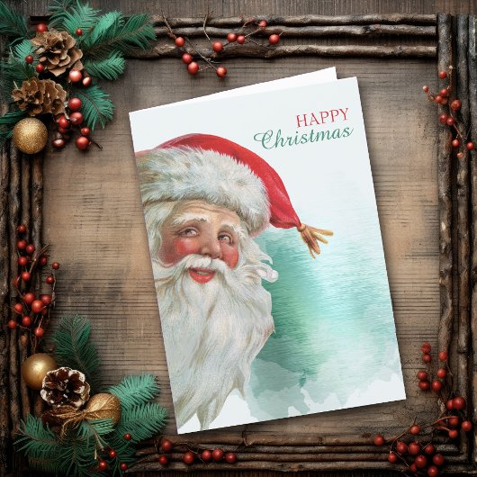 Happy Santa Claus Portrait Weihnachten Karte