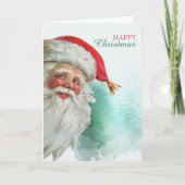Happy Santa Claus Portrait Weihnachten Karte (Vorderseite)