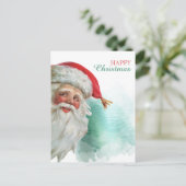 Happy Santa Claus Portrait Weihnachten Postkarte (Stehend Vorderseite)