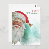 Happy Santa Claus Portrait Weihnachten Postkarte (Vorne/Hinten)