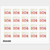 Happy Santa Claus und Kinder Quadratischer Aufkleber (Blatt)