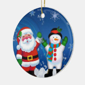Happy Santa Claus und Snowman Keramik Ornament (Links)