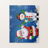 Happy Santa Claus und Snowman Puzzle (Vertikal)
