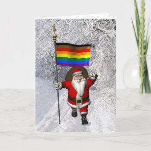 Happy Santa Claus With Philadelphia Pride Flag Feiertagskarte