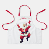 Happy Santa Dancing | Rot und Weiß Schürze (Vorderseite)