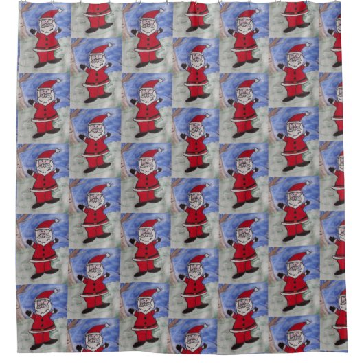 Happy Santa Duschvorhang (Vorderseite)