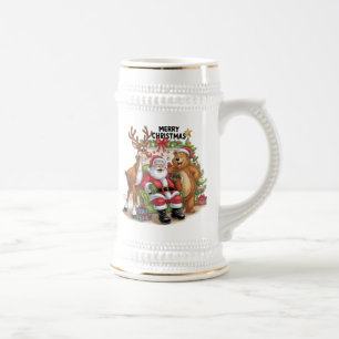 Happy Santa Family Bierglas