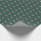 Happy Santa Father Christmas Pixel Art Pattern Geschenkpapier (Ecke)