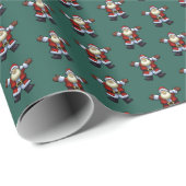 Happy Santa Father Christmas Pixel Art Pattern Geschenkpapier (Rolleneckpunkt)