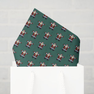 Happy Santa Father Christmas Pixel Art Pattern Seidenpapier