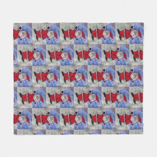 Happy Santa Fleecedecke (Vorderseite (Horizontal))