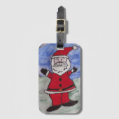 Happy Santa Gepäckanhänger (Vorderseite Vertikal)