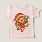 Happy Santa Girl with Christmas Lights (Design Vorderseite)