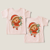 Happy Santa Girl with Christmas Lights (Design Vorderseite & Rückseite)