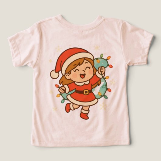Happy Santa Girl with Christmas Lights (Design Rückseite)