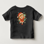 Happy Santa Girl with Christmas Lights Kleinkind T-shirt (Rückseite)