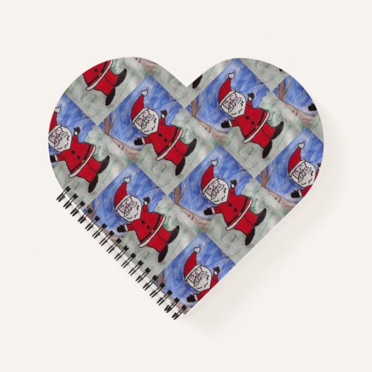 Happy Santa Heart Notizblock (Vorderseite)