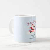 Happy Santa, hellblaue Weihnachten Kaffeetasse (Vorderseite Links)