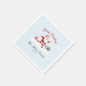 Happy Santa, hellblaue Weihnachten Serviette (Ecke)