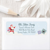 Happy Santa, hellblaue Weihnachtsfeier Rücksendead (Insitu)