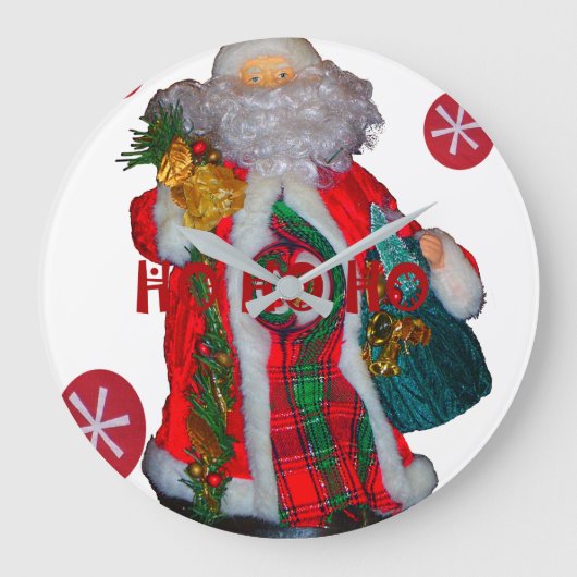 Happy Santa Hohabo Grußgrafik desi Große Wanduhr (Vorderseite)