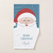Happy Santa individuelle Name & Text Handtuch Set (Handtuch)